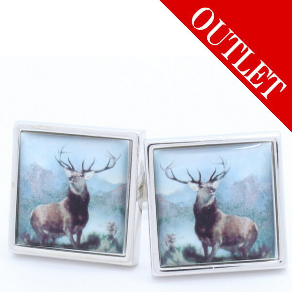 アウトレット SoniaSpencer トナカイ 鹿の絵画 カフス カフスボタン カフリンクス cufflinks cuffs メンズ 男性 スーツアクセサリー...