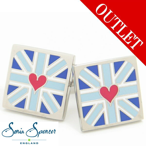 アウトレット SoniaSpencer 赤ハート ブルー ユニオンジャック カフス カフスボタン カフリンクス cufflinks cuffs メンズ 男性 ア...
