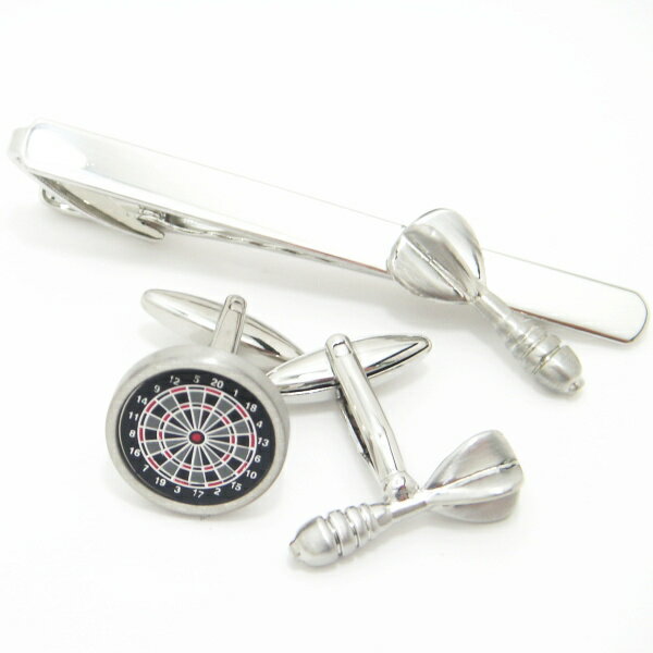 狙って投げてダーツ カフスセット ネクタイピン カフス カフスボタン セット 披露宴 オシャレ ユニーク おもしろ 面白 面白い お揃い セット ユニーク おも...