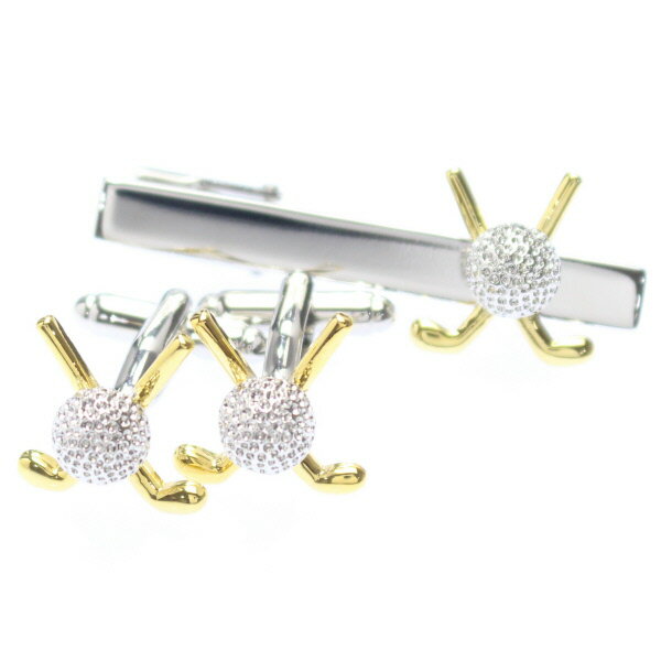 ネクタイピン カフス セット 送料無料 ゴルフクラブ&ディンプルボール カフスセット タイピンセット カフス 誕生日 贈り物 プチギフト スーツアクセサリー専門...