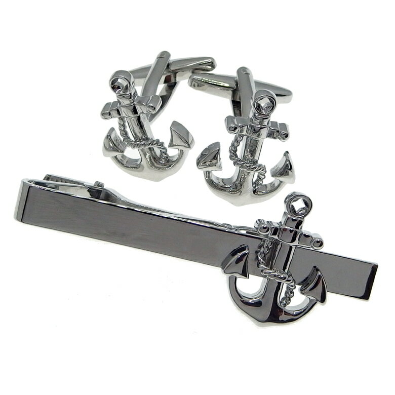 ネクタイピン カフス セット イカリ いかり 錨 碇 アンカー 爽やか マリンテイスト カフスセット タイピンセット セット