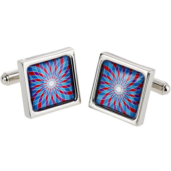 SoniaSpencer 螺旋でできた幾何学フラワー ブルー カフス カフスボタン カフリンクス cufflinks cuffs メンズ 男性 スーツアクセサリ...