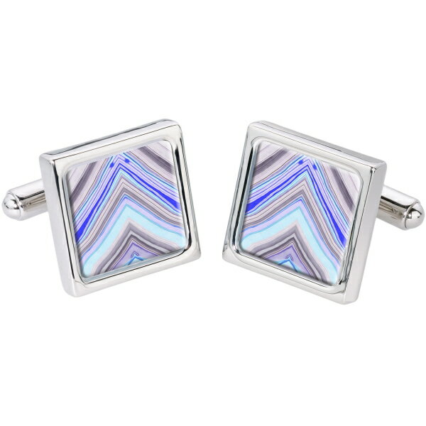 SoniaSpencer V字ストライプ ブルー カフス カフスボタン カフリンクス cufflinks cuffs メンズ 男性 披露宴 お洒落 スーツアクセ...