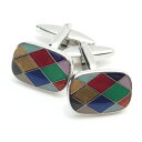 カラフルな和柄チェック カフス カフスボタン カフリンクス cufflinks cuffs メンズ 男性 スーツアクセサリー専門店 父の日 ギフトにも 誕生日 ...