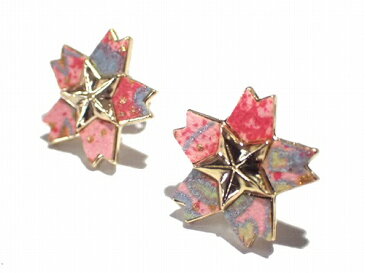 花 ピアス ★ メール便送料無料 ★『 和紙の桜 (タイプ壱)』 KAZA カザ アクセサリー サクラ 桜 和風 和紙 日本風 折り紙 和柄 大ぶり 目立つ 華やか 個性的 ジュエリー かわいい 誕生日 プレゼント 女性 雑貨 スタッド フラワー エレガント 大人 レディース フォーマル