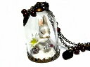 『 X'smas プリエール 「祈り」 グレーダッチ ウサギ ネックレス』【 Wadou-koubou / 和道工房 】 かわいい アクセサリー 個性的 ハンドメイド 個性的 手作り カワイイ レディース おもしろ ガラス オシャレ ラビット 兔 お祝い 春物 おしゃれ 花 フラワー 星 スター 夢