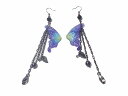 『 蝶 ピアス (フック)』【 Wadou-koubou 和道工房 】 バタフライ ちょう 昆虫 木の実 お洒落 レディース 転生 美しい アクセサリー ハンドメイド 大人 秋冬 チャーム フェミニン スタッド 妖艶 クラフト 個性的 羽 羽根 エレガント 透明 クリア 清楚