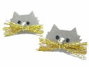 ルチカ ピアス ネコ 『 ムスタッシュキャット 』(シルバー)★ メール便送料無料 ★ Luccica キャット ねこ 猫 カワイイ 動物 ファッション アニマ...