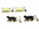 ルチカ ピアス ネコ 猫 ★ メール便送料無料 ★『 パトロール中ねこ 』(ホワイト/ブラック) Luccica キャット 誕生日 プレゼント 女性 雑貨 猫 ...