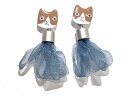 ルチカ ピアス ★ メール便送料無料 ★『 ネコとレース (シルバー×ブルー)』 Luccica カワイイ キャット 誕生日 贈り物 アクセサリー 個性的 可愛...
