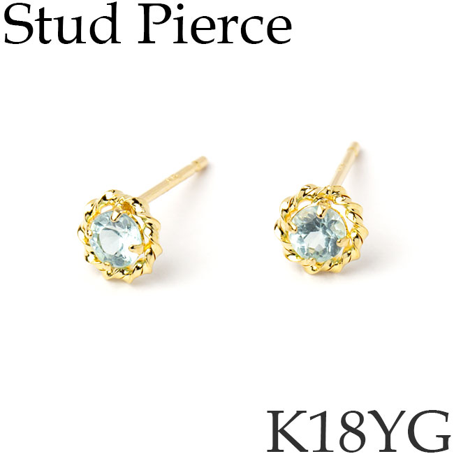 乐天商城 - ピアス スタッドピアス アパタイト 3mm 18Kイエローゴールド 一粒ピアス K18YG 18KYG 18金 日本製 送料無料 [ty]