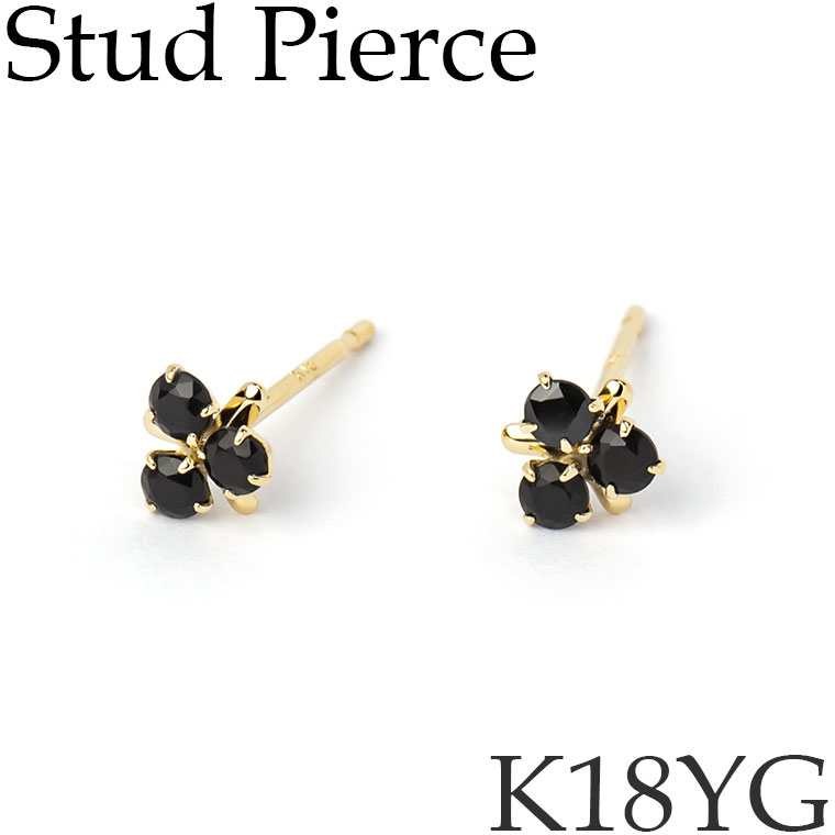 スリーストーンスタッドピアス18K...