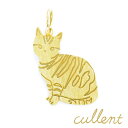 【刻印可】K18チャーム my sweet cat ペンダントトップ K18 18金 18k ゴールド ネームタグ 迷子札 名入れ ネコ 猫 レディース ジュエ...