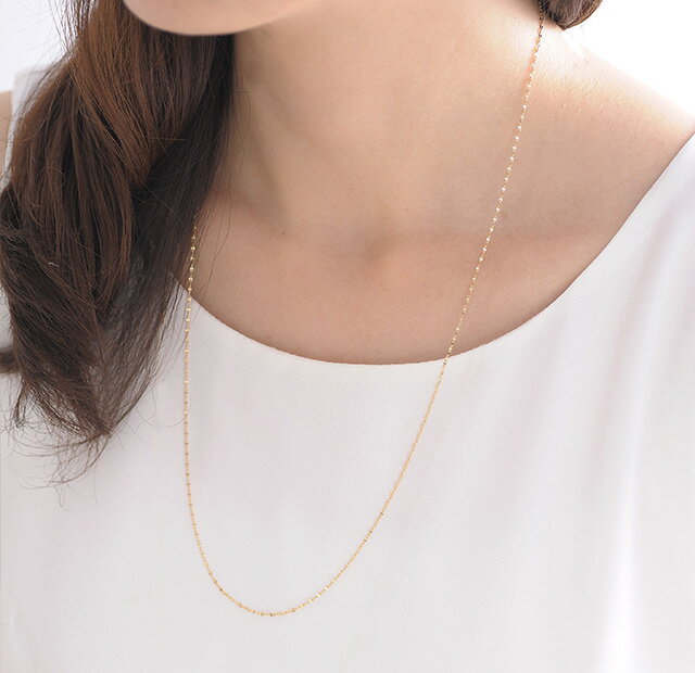 ロングネックレス K18 foliole chain 60 ロングネックレス K18 18金 18k ネックレス 地金 ゴールド レディース　 シンプル チェーン ロング 【あす楽対応】