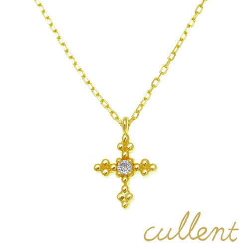 クロスネックレス ダイヤモンドネックレス K18 【スーパーセール 10%OFF】 tender cross ネックレス K18 18金 18k ゴールド ダイヤモンド ダイヤ レディース　 ジュエリー　アクセサリー　おしゃれ クロス ダイアモンド ピンクゴールド