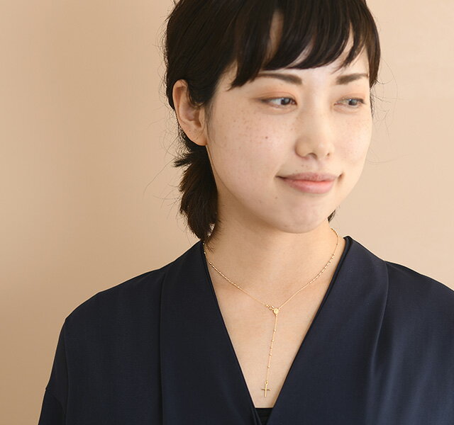 K18 ロザリオ ネックレス rosary メダイユ 18金 18k ゴールド クロス レディース ジュエリー アクセサリー おしゃれ
