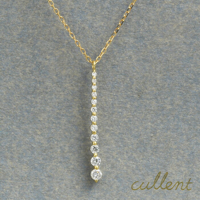 Rakuten - K18 ダイヤモンド ネックレス lux-L 18金 18k ゴールド ペンダント ダイヤモンド ライン バー シンプル レディース ジュエリー アクセサリー おしゃれ