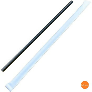 紙ストロー　黒　袋入　500本入　EST-65[関連：三和 業務用 ファーストフード カフェ 使い捨て ペーパーストロー 環境 エコ]のサムネイル