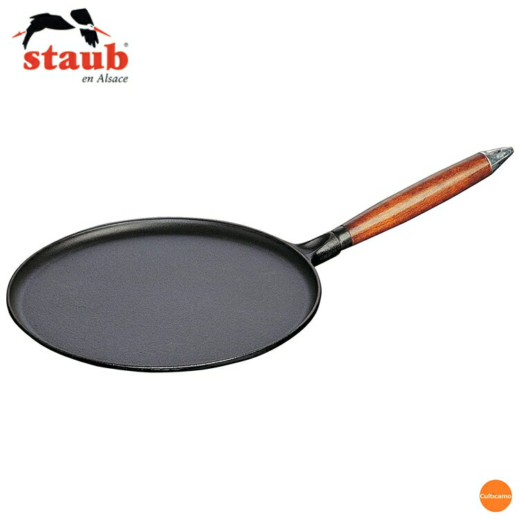 ストウブ　木柄　クレープパン　40509-525　28cm　RST-62[関連：STAUB フランス ブランド 電磁調理器対応 IH100V・200V対応 フライパン クレープメーカー 焼台 クレープ ガレット ホットケーキ]