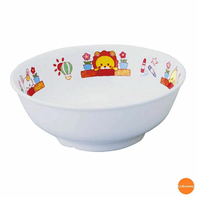 みんなともだち。　丼　YMD-1　RMV-48[関連：アヅミ産業 業務用 お子様 メラミン 食器 食器洗浄機対応 ..