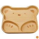 ブナ キッズプレート くま 24.5cmx19.5cm PBN-12【SALE】【ラッピング不可】[関連:三好漆器 業務用 お子様食器 木製 ランチ プレート ...