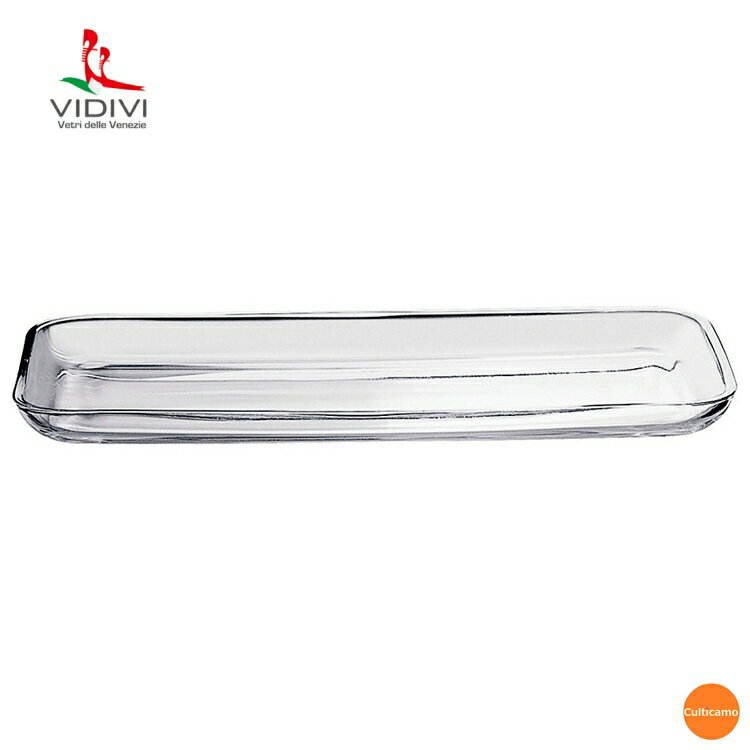 VIDIVI フィニーチェ トレイ 33cmx16cm 60457EM RBT-20[関連：ヴィディヴィ Fenice ブランド ガラス デザイン 食器 プレート オードブル おしゃれ]