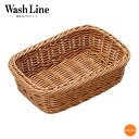 樹脂バスケット　角型　茶　28cm　91-097B　WBS-79[関連：萬洋 WashLine 業務用 洗えるバスケット 樹脂製 食器洗浄機対応 籐かご 盛りかご パン フルーツ アメニティ－ 小物入れ]