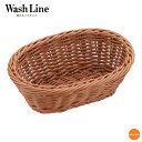 樹脂バスケット 小判型 茶 22cm 91-068B WBS-76 関連：萬洋 WashLine 業務用 洗えるバスケット 樹脂製 食器洗浄機対応 籐かご 盛りかご パン フルーツ アメニティ－ 小物入れ