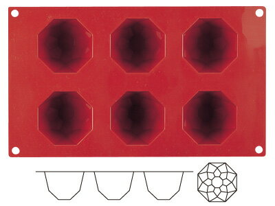 マルテラート　フレキシブルノンスティックモルド　68　ラージダイヤ型　6ケ取　SF049　WML-30[関連：Martellato イタリア ブランド 製菓用品 お菓子作り 焼型 オーブン 電子レンジ 冷凍 食器洗浄機 対応 シリコン型]