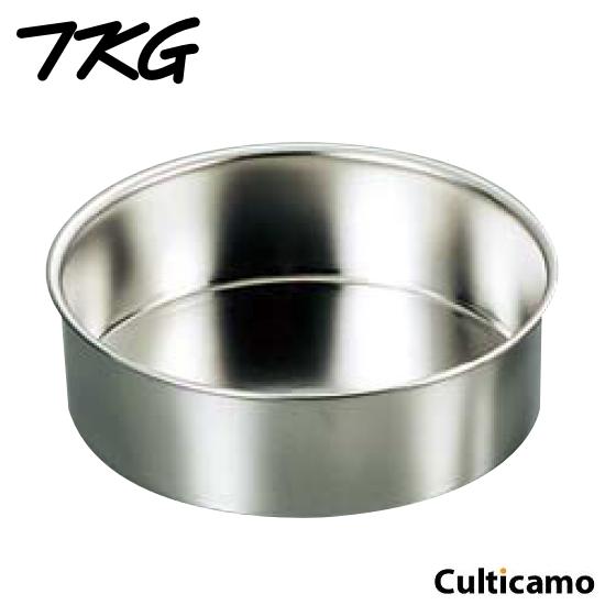 18-8　総絞り　チーズケーキ用デコ　共底浅型　21cm　WDK-01[関連：TKG 遠藤商事 業務用 製菓用品 お菓子作り 洋菓子 ステンレス 丸型 デコレーションケーキ型]のサムネイル