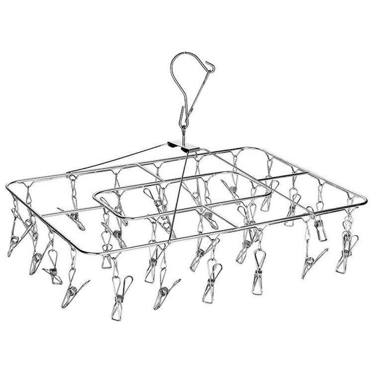 ステンレス　ピンチハンガー　角型　28ピンチ　KHV-65[関連：ヒロショウ 洗濯用品 オールステンレス 物干し 丸型 ハンガー 物干しハンガー]