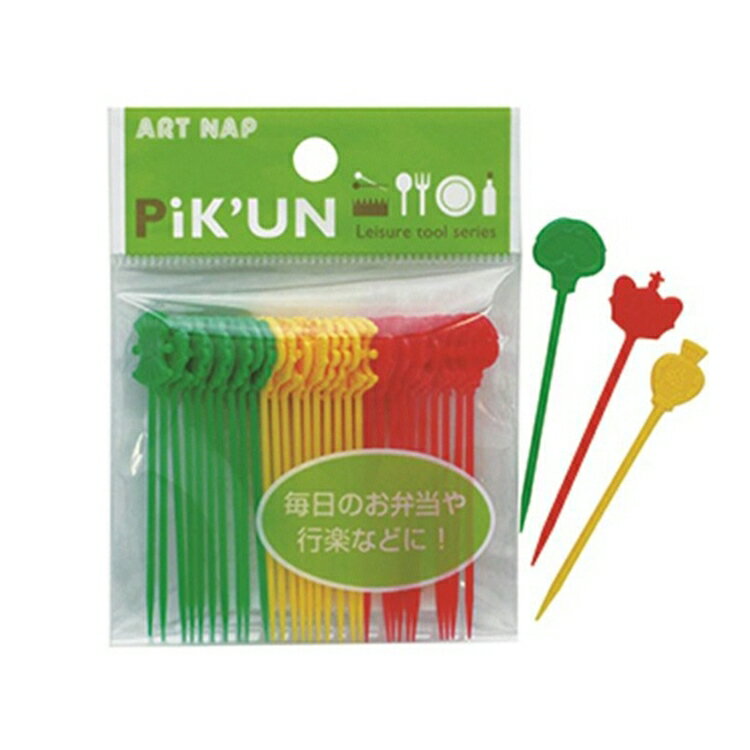カラーピックス　AL-92　6.5cm　30本入　QPT-21[関連：アートナップ 家庭用 お子様 キッズ お弁当用品 ピック 使い捨て フードピック 演出用品 フルーツ]