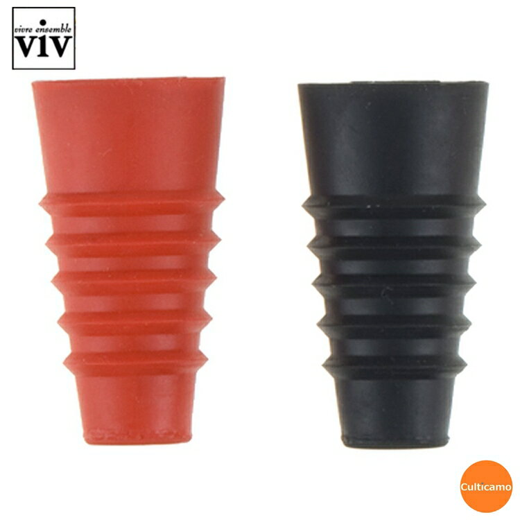 ViV　シリコンボトルストッパー　2ヶ組　59854　レッド＆ブラック　PST-I1[関連：VIV ヴィヴ ワイン用..