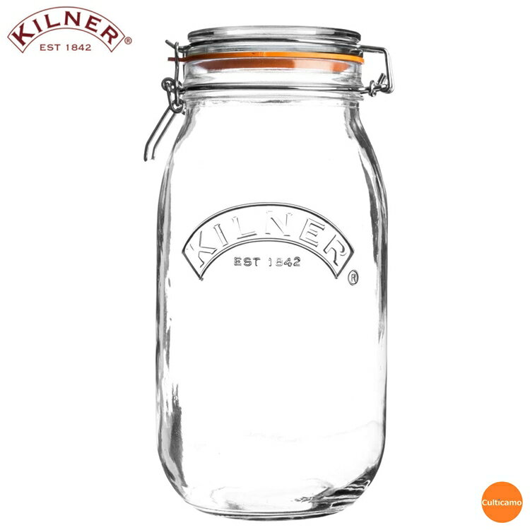 【キルナー　ラウンドクリップトップジャー　2L】 ●サイズ：φ115mmx高さH250mm ●容量：2L ●材質：ガラス製 ■キルナージャーは1840年代に英国のガラス工房で原型が作られました。 ■技術は国内外でも高い評価を得ています。 ■果実酒やジャムなど保存容器として多くの人々に愛用されています。 ■保存食の密封容器として、また小物の整理用としてなど、幅広い用途にご利用いただけます。