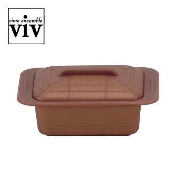 VIV　シリコンスチーマー　Uno　ウノ　スチームトレイ付　マロンブラウン　59631　AST-K2［関連：ViV ヴィヴ キッチングッズ レンジ調理 食器洗浄機対応 電子レンジ・オーブン対応］