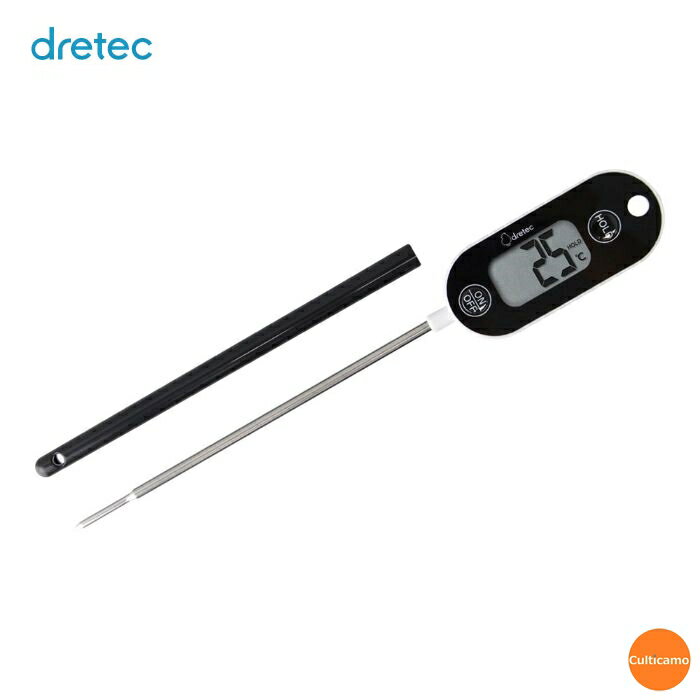 ドリテック　防水中心温度計　O-280BKHA　ブラック　BOV-U6[関連：dretec 業務用 HACCP対応 調理小物 お菓子作り 料理 食品 クッキング温度計 防水型 温度計]