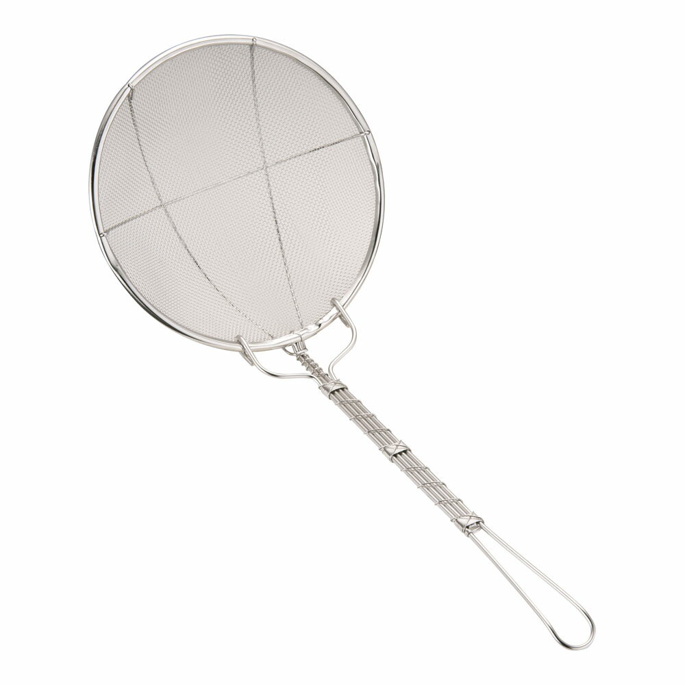 18-8　強力プレス　丸カス揚　18cm　荒目　16メッシュ　AKS-33［関連：シンドー 業務用 揚げ物用品 ス..