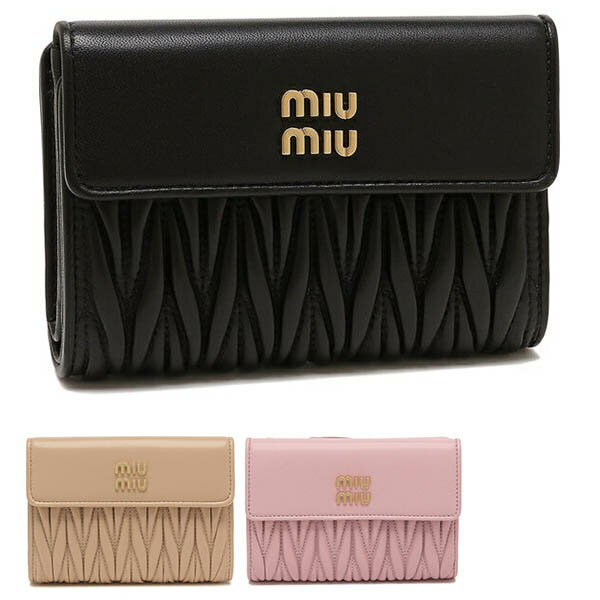 ミュウミュウ 財布（レディース） ミュウミュウ 二つ折り財布 マテラッセ レディース MIU MIU 5ML225 2FPP MATELASSE ロゴ