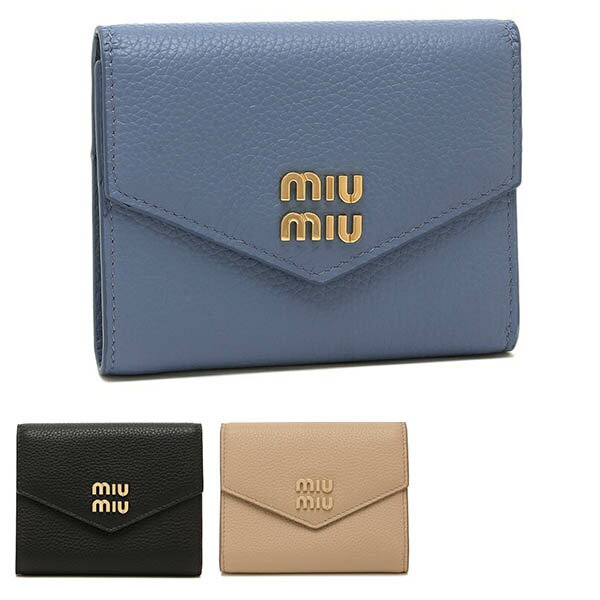 ミュウミュウ 三つ折り財布 ヴィッテロダイノ ブラック レディース MIU MIU 5MH040 2DT7 F0002