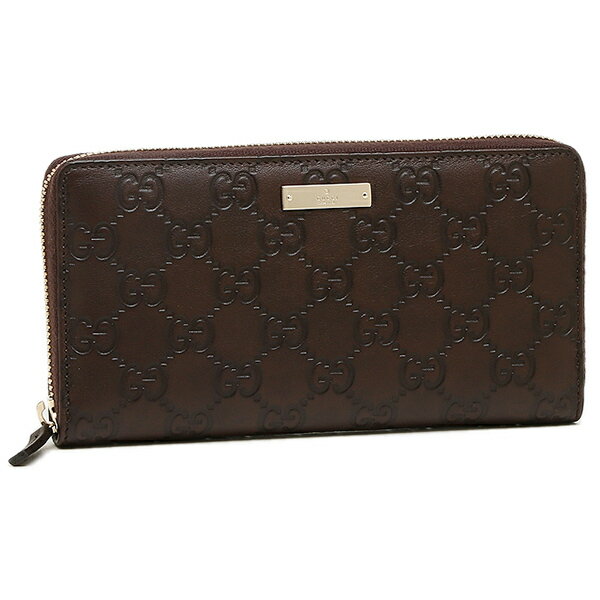 【返品OK】グッチ 財布 レディース GUCCI 307980 A0V1G 2019 グッチシマ メタルバー ラウンドファスナー長財布 チョコレート