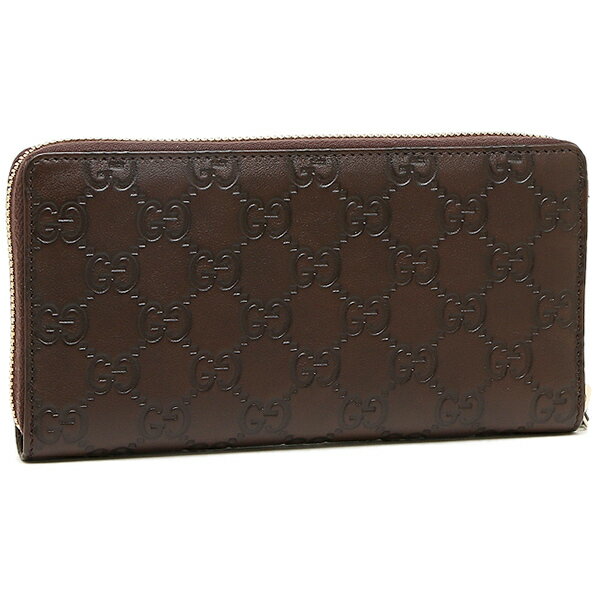 【返品OK】グッチ 財布 レディース GUCCI 307980 A0V1G 2019 グッチシマ メタルバー ラウンドファスナー長財布 チョコレート