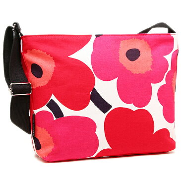 【10%OFFクーポン 9/10 14時〜9/13 9時】マリメッコ バッグ MARIMEKKO 043459 001 ウニッコ UNIKKO OSMA ショルダーバッグ レディース WHITE/RED 【返品OK】