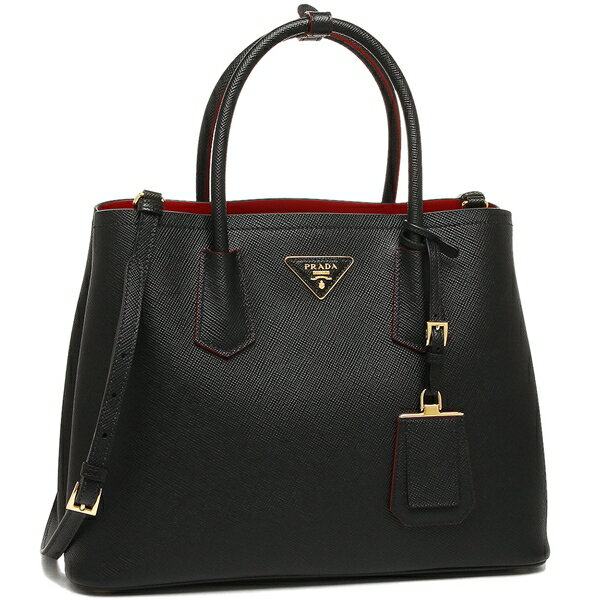 【28時間限定ポイント10倍】プラダトートバッグレディースショルダーバッグPRADA1BG7752A4AF0LJ4ブラックレッド