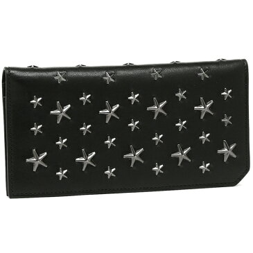 【10%OFFクーポン対象 7/30-8/2 9時】ジミーチュウ 財布 長財布 メンズ スタースタッズ JIMMY CHOO COOPER LONG WALLET ブラック ガンメタル 【返品OK】