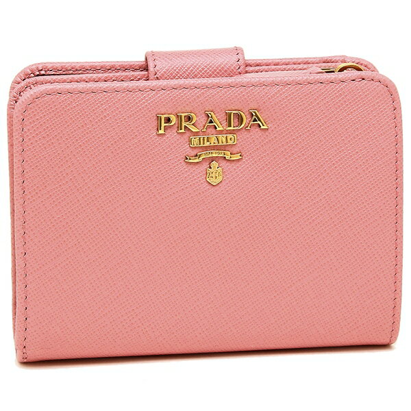 【5%OFFクーポン 1/21〜1/28 9時】プラダ 財布 二つ折り財布 レディース PRADA 1ML018 QWA F0442 ピンク