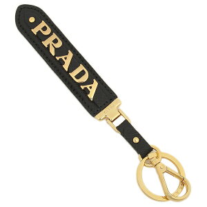 【P5倍 7/25 0時〜7/26 9時】プラダ キーリング キーホルダー サフィアーノ ロゴ ブラック レディース メンズ PRADA 1PP067 053 F0002【返品OK】