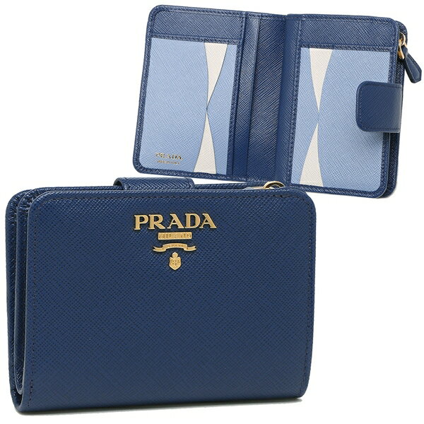 【返品OK】プラダ 折財布 レディース PRADA 1ML018 ZLP F0RAU ブルー