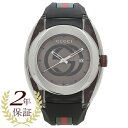 【2年保証】グッチ 時計 レディース メンズ シンク 46mm クォーツ グレー ブラック GUCCI YA137116
