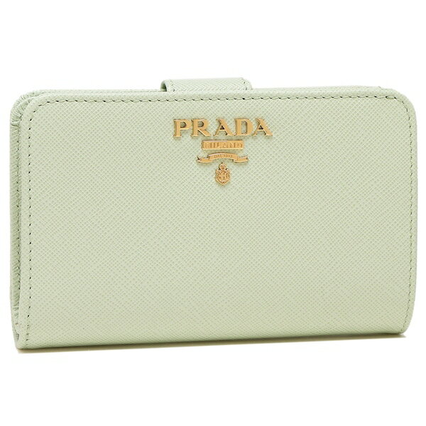 【P5倍 7/7 18時〜7/11 9時】プラダ 二つ折り財布 サフィアーノ グリーン レディース PRADA 1ML225 QWA F0934 2022SS【返品OK】