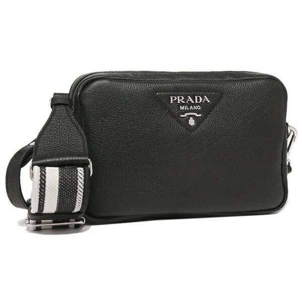 プラダ ショルダーバッグ（レディース） プラダ ショルダーバッグ ヴィテロダイノ ロゴ ブラック レディース PRADA 1BH082 2DKV 3OM F0002